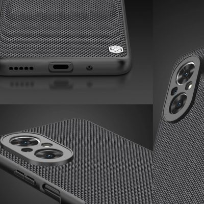 8. Nillkin Textured Case wytrzymałe wzmocnione etui z żelową ramką i nylonem na tyle Honor 50 SE czarny