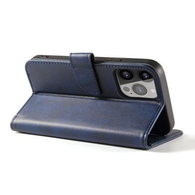 3. Etui portfel z klapką podstawką do iPhone 15 Plus Magnet Case - niebieski