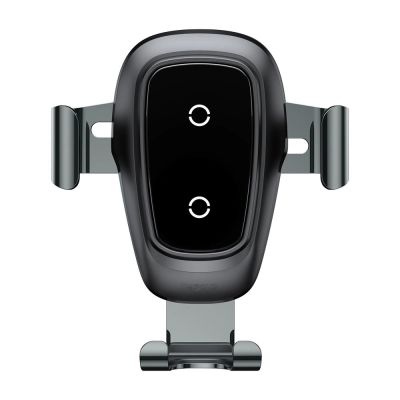 2. Baseus Metal Gravity Wireless Charger metalowy uchwyt samochodowy na kratkę wentylacyjną bezprzewodowa ładowarka Qi czarny (WXYL-B0A)