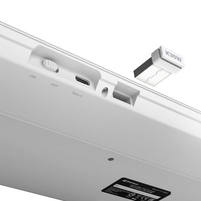 7. Sharkoon OfficePal K30W wh klawiatura Dom/Biuro USB QWERTZ Niemiecki Biały