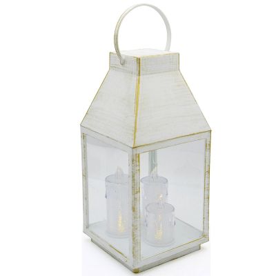 LATARNIA LAMPION ADWENTOWY RORATY LED 35CM 3 ŚWIECE BIAŁY