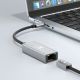 3. Adapter sieciowy Wozinsky WAU-45C Ethernet karta sieciowa LAN Gigabit RJ45 1000 Mb/s USB-C - szara