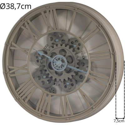 19. ZEGAR ŚCIENNY OBROTOWY MECHANIZM 38CM CAPPUCCINO