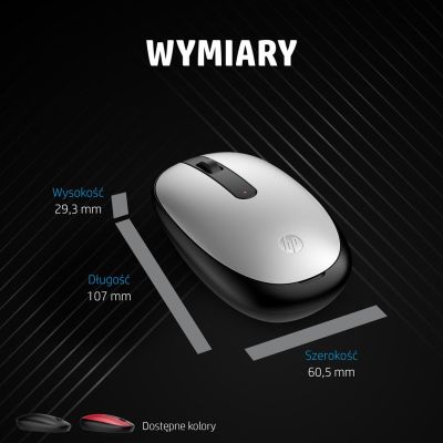 9. Mysz HP 240 Pike Silver Bluetooth Mouse bezprzewodowa srebrno-czarna 43N04AA