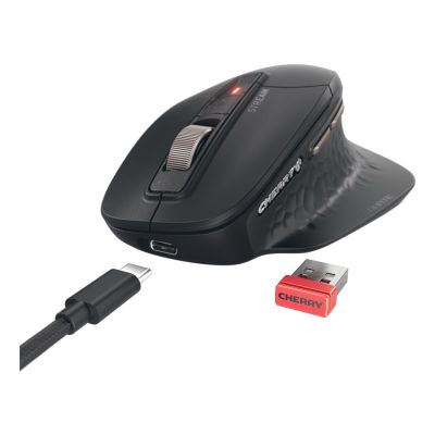 5. CHERRY Stream desktop ultimate klawiatura Dołączona myszka Dom/Biuro USB + RF Wireless + Bluetooth QWERTZ Niemiecki Czarny