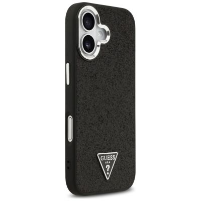 4. Etui Guess Glitter Triangle Logo MagSafe do iPhone 17 - czarne
