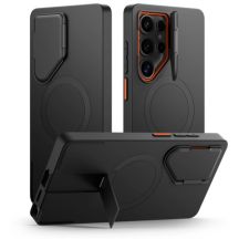 Etui Tech-Protect Kevlar Aura MagSafe na Samsung Galaxy S25 Ultra - czarno-pomarańczowe