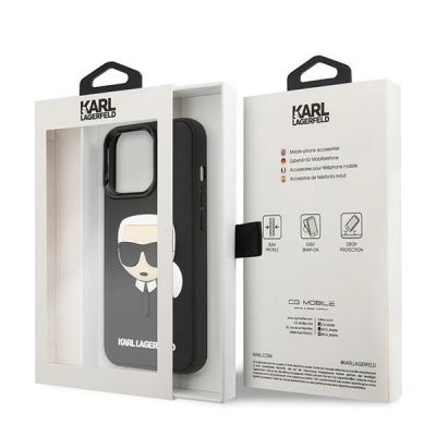 8. Etui Karl Lagerfeld 3D Rubber Karl's Head na iPhone 14 Pro - czarne