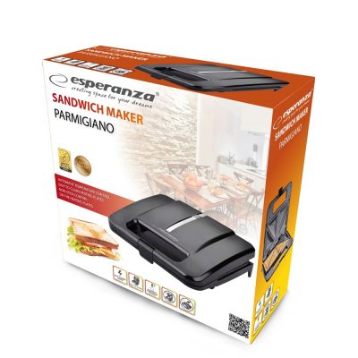 12. Opiekacz do kanapek Esperanza PARMIGIANO EKT010 (1000W; kolor czarny)
