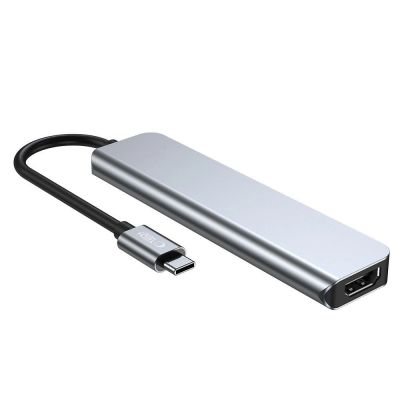 3. HUB Tech-Protect V4 6w1 USB-C - USB-A 3.0 / USB-A 2.0 / USB-C / HDMI / czytnik kart micro SD / TF / SD - szary