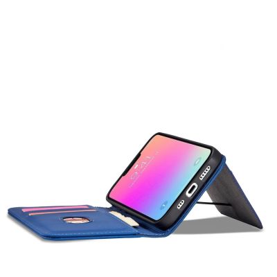 13. Magnet Card Case etui iPhone 14 Pro pokrowiec z klapką portfel podstawka niebieskie