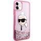 5. Etui Karl Lagerfeld Glitter Karl Head na iPhone 11/XR - różowe