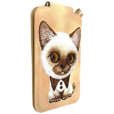 6. Portfel Magnetyczny Nimmy New Big-Eye Cute Pets 2.0 Cat ze stojakiem na telefon - brązowe