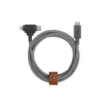 Kabel Native Union Belt Cable Duo Pro 240W USB-C - USB-C / lightning, 2,4 m (zebra)