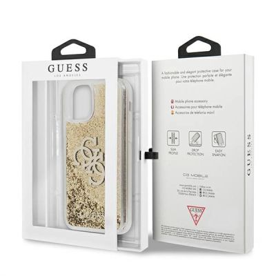 8. Etui Guess 4G Big Liquid Glitter na iPhone 11 6,1" / Xr - złote