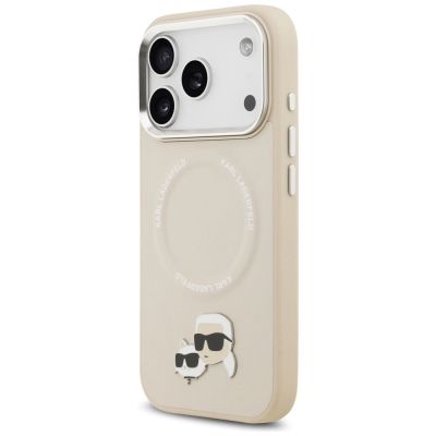 2. Etui Karl Lagerfeld Karl & Choupette Pins MagSafe do iPhone 17 Pro Max - beżowe