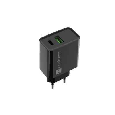 2. NATEC ŁADOWARKA SIECIOWA RIBERA USB-A + USB-C 20W POWER DELIVERY CZARNA NUC-2062