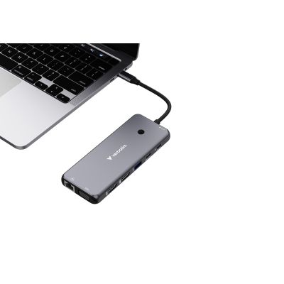 8. Adapter Verbatim CMH-14 USB Type-C 5000 Mbit/s Srebrny