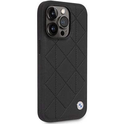 4. Etui BMW Leather Quilted na iPhone 14 Pro - czarne