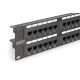 4. Digitus Panel krosowy (patch panel) 19'' 48x RJ45, LSA pion, kat.6, nieekranowany, 2U, czarny, prowadnica kabli, pola opisowe