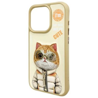 4. Etui Nimmy Cool&Cute 2.0 Cat na iPhone 15 Pro - zielone
