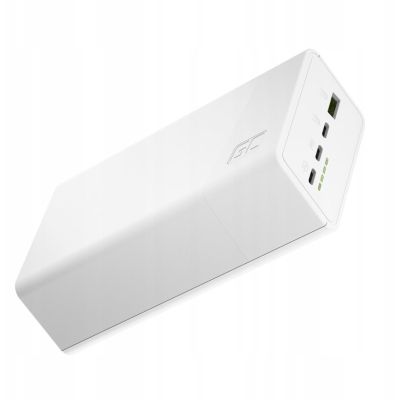 4. Greencell PowerPlay 30 - biały powerbank 30 000mAh, 22,5W, 4 porty
