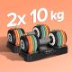 5. REBEL ACTIVE HANTLE ŻELIWNE REGULOWANE AUTOMATYCZNIE, ZESTAW 2X10 KG, SKOK CO 1KG RBA2335