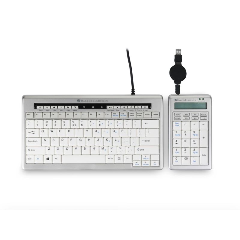 3. BakkerElkhuizen S-board 840 Numeric klawiatura numeryczna PC USB Jasny Szary, Biały
