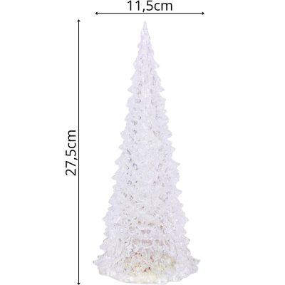 5. CHOINKA DEKORACYJNA PRZEŹROCZYSTA LED CIEPŁY BIAŁY 27CM