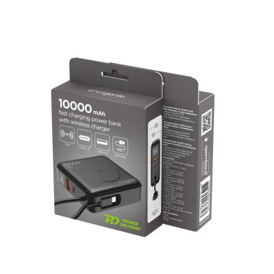 5. GEMBIRD POWERBANK 10000 MAH, SZYBKIE ŁADOWANIE 20 W, ŁADOWANIE BEZPRZEWODOWE CZARNY