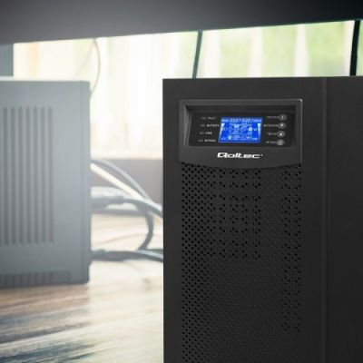 4. Qoltec Zasilacz awaryjny UPS On-line | Pure Sine Wave | 10kVA | 8kW | LCD | USB