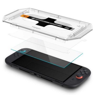 2. Szkło hartowane Spigen Glas.Tr ”EZ FIT” 2-pack na Nintendo Switch 2 - przezroczyste