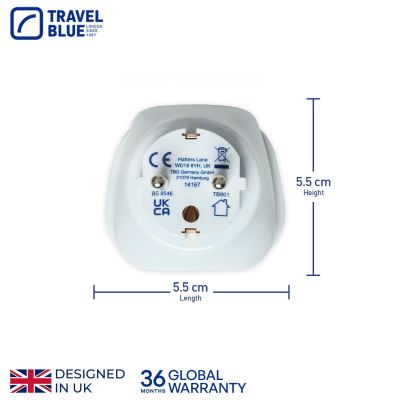 4. TRAVEL BLUE PRZEJŚCIÓWKA ADAPTER UNIWERSALNA ŚWIAT -> SHUCKO 2SZT