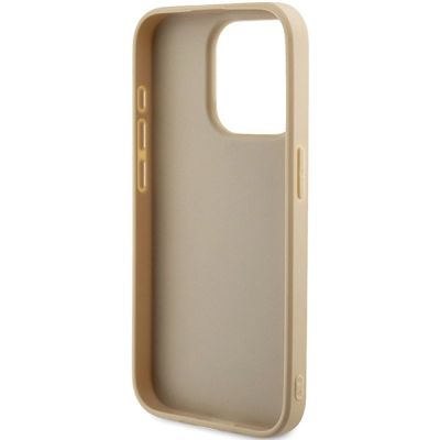 7. Etui Guess Saffiano Iridescent Script na iPhone 14 Pro - złote