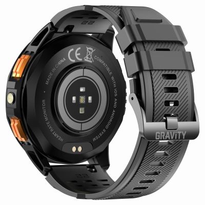 12. Smartwatch Męski GRAVITY GPS GT24-2 Czarny Pasek Silikonowy + Biały Pasek Silikonowy