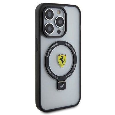 4. Etui Ferrari Ring Stand 2023 Collection MagSafe na iPhone 15 Pro - przezroczyste