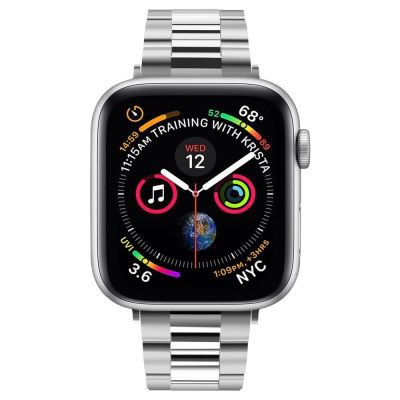 7. Pasek Spigen Modern Fit Band na Apple Watch 4/5/6/7/8/SE (38/40/41 mm) - srebrny