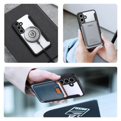 10. Etui Dux Ducis Skin X Pro na Samsung Galaxy S25 z MagSafe i portfelem - czarne