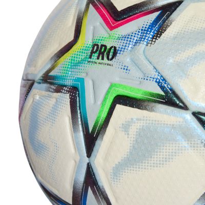 3. Piłka nożna adidas UCL Pro 26/27 League Stage biało-błękitna / kolorowa KE9757