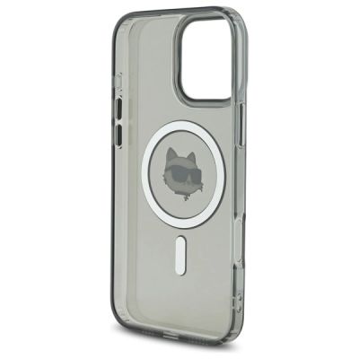7. Etui Karl Lagerfeld IML Metal Choupette Head MagSafe na iPhone 16 Pro - czarne