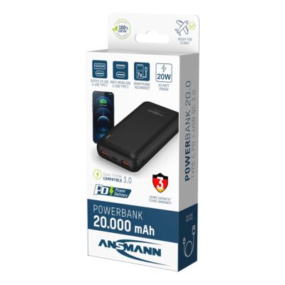 13. Ansmann PB320PD Litowo-polimerowy (LiPo) 20000 mAh Czarny
