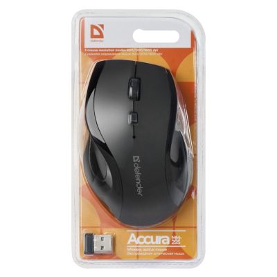 4. DEFENDER MYSZ BEZPRZEWODOWA ACCURA MM-295 RF CZARNA OPTICAL 1600DPI 6P 52295