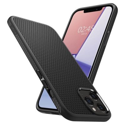 9. Etui Spigen Liquid Air na iPhone 12 / iPhone 12 Pro - czarny mat