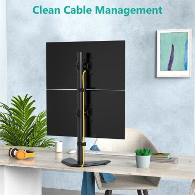 24. TECHLY PODSTAWA POD 2 MONITORY 13-27" LCD 10KG BIURKOWA PIONOWA