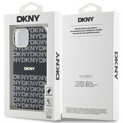 8. Etui DKNY IML Mono & Stripe MagSafe na iPhone 15 Plus / 14 Plus - czarne