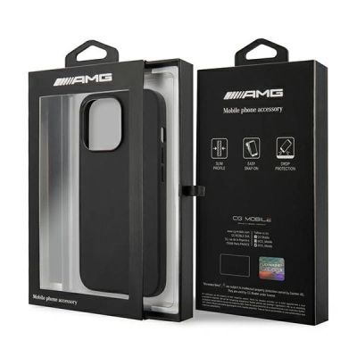8. Etui AMG Leather Hot Stamped na iPhone 14 Pro - czarne
