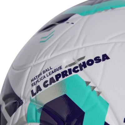 4. Piłka nożna adidas Queens League biało-fioletowo-zielona KE8232