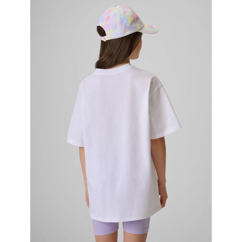 2. T-shirt loose gładki dziewczęcy 4F 4FJRSS26TTSHF3984-11S