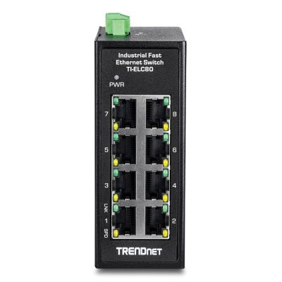 Trendnet TI-ELC80 przełącznik sieciowy Nie zarządzany Fast Ethernet (10/100) Czarny