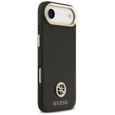 4. Etui Guess Grained Strass Logo MagSafe na iPhone Air - czarne